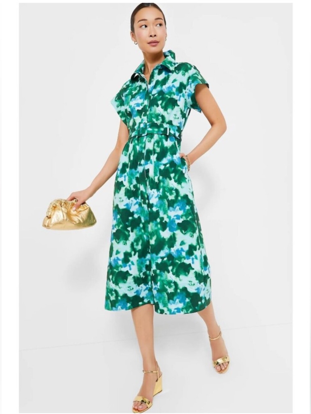 NWT Tuckernuck Chloe Midi Dress Deep Lagoon
